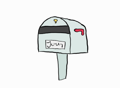 A labeled mailbox.